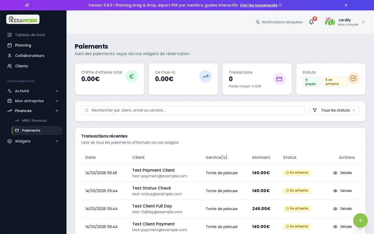 Paiements & finances